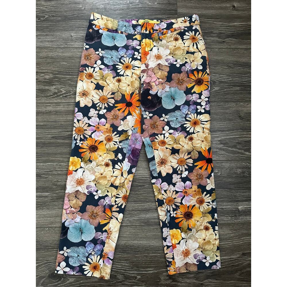 Anthropologie Maeve Moxy Collection Pants Floral Women Size4P Trousers Colorful